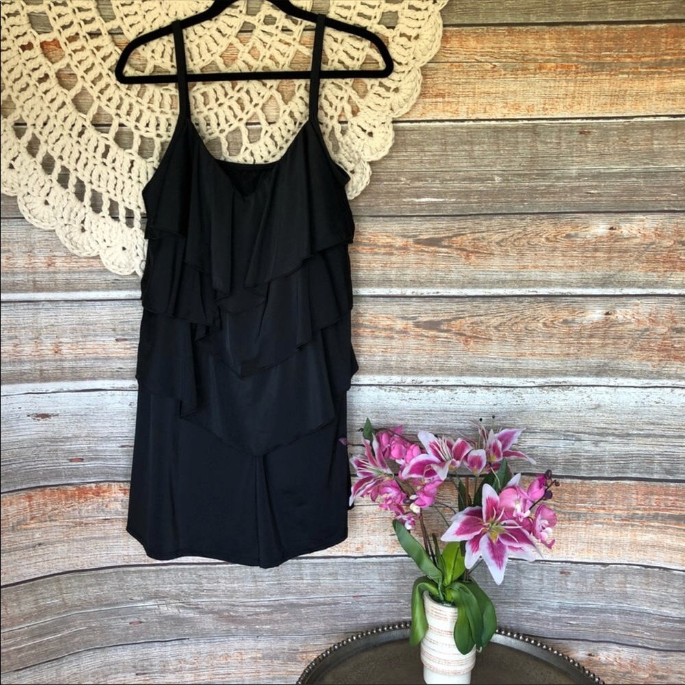 Black bathing suit.